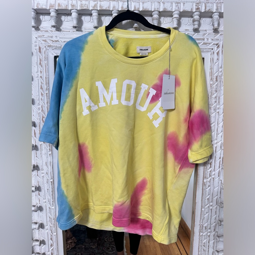 NWT Zadig and Voltaire Oversized Portland Amour Sweatshirt S
